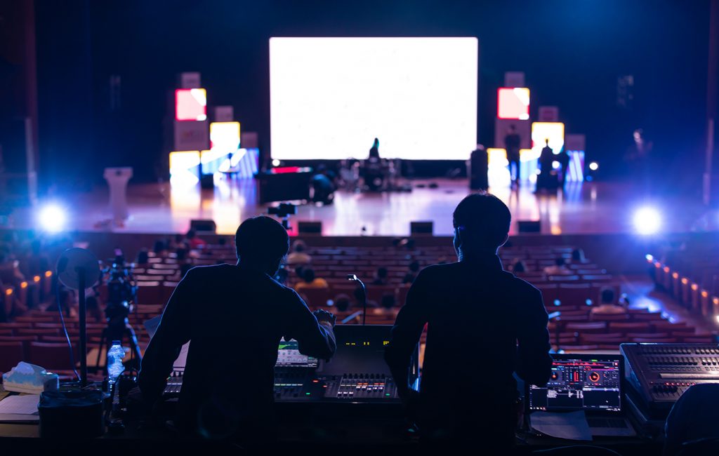 Technical video team working